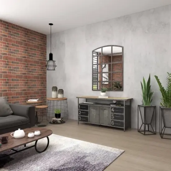 Industrial Wood Buffet Gray - Olivia & May image {28}