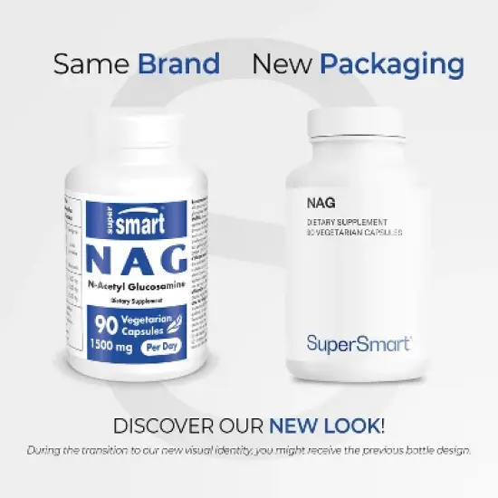 SuperSmart NAG Supplement 1500mg per Day (N-Acetyl Glucosamine) - High Absorption Glucosamine Sulfate | Non-GMO & Gluten Free - 90 Vegetarian Capsules image {1}