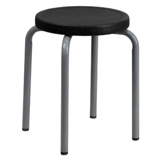Emma and Oliver Stackable Stool with Silver Powder Coated Frame image {4}
