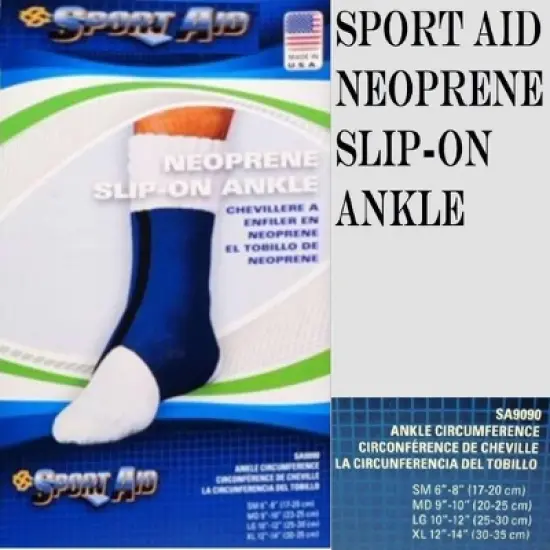 Sport Aid Neoprene Slip-On Ankle Small Blue image {3}