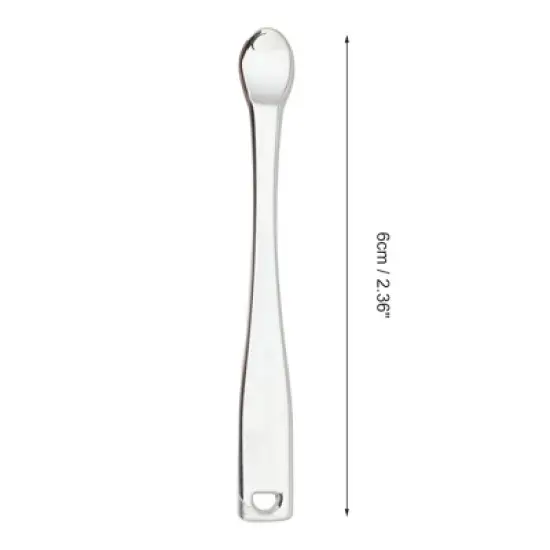 Unique Bargains Hangable Comma Shape Mini Makeup Cosmetic Spoon Silver Tone 2 Pcs image {3}
