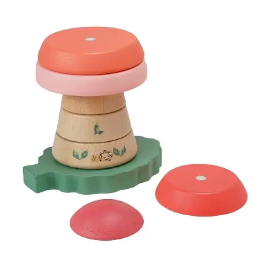 Manhattan Toy Folklore Fun-gi Magnetic Wooden Toadstool Shaped Stacking Toy for Babies 9 Months and Up image {1}