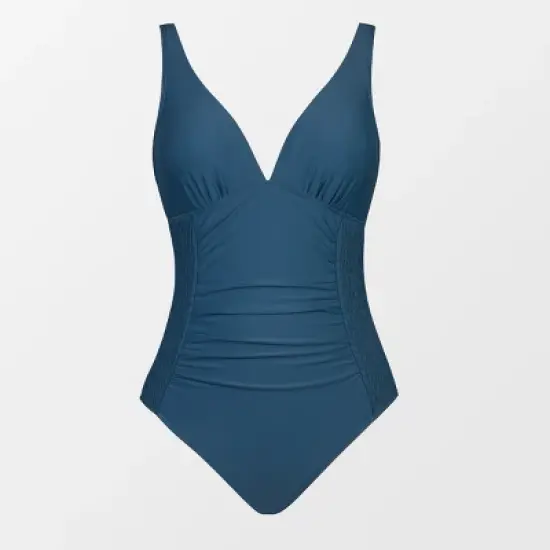 Women's Side Smocked One Piece Swimsuit - Cupshe image {4}