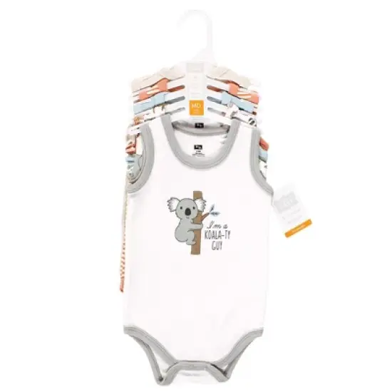 Hudson Baby Infant Boy Cotton Sleeveless Bodysuits, Zoo Animals image {1}