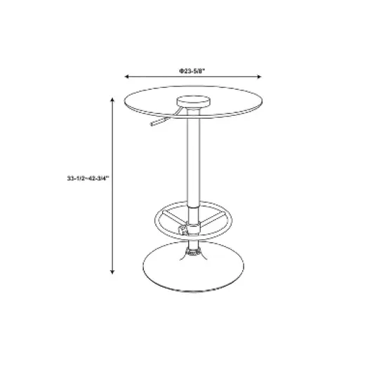 Keelan Adjustable Bar Height Pub Table Chrome - Powell Company image {8}