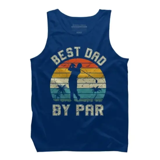 Men's Design By Humans Best Dad By Par Tropical Golf By Tank Top image {6}