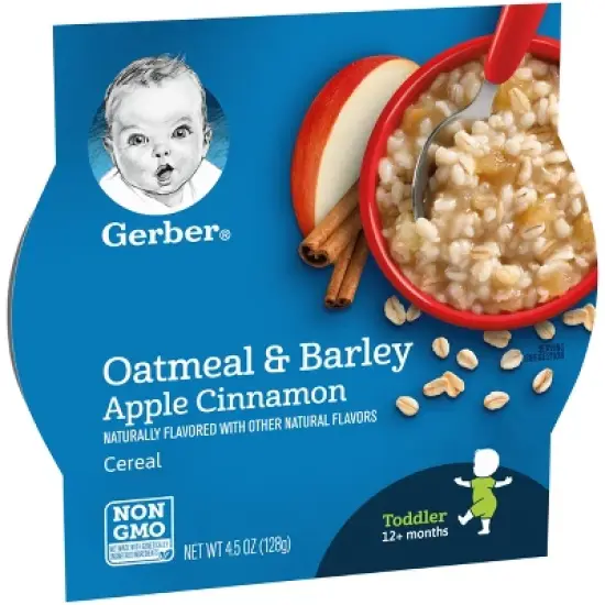 Gerber Baby Food Oatmeal & Barley Apple Cinnamon Baby Cereal - 4.5oz image {1}