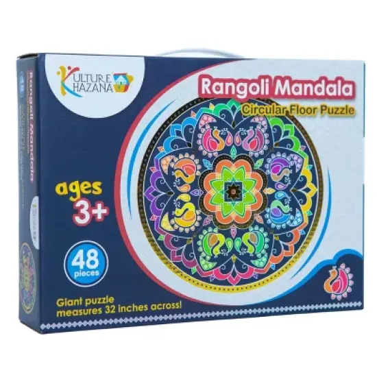Kulture Khazana Rangoli Mandala Bundle Coloring and Sticker Book with Rangoli Mandala Circular Floor Puzzle - 48pc image {5}