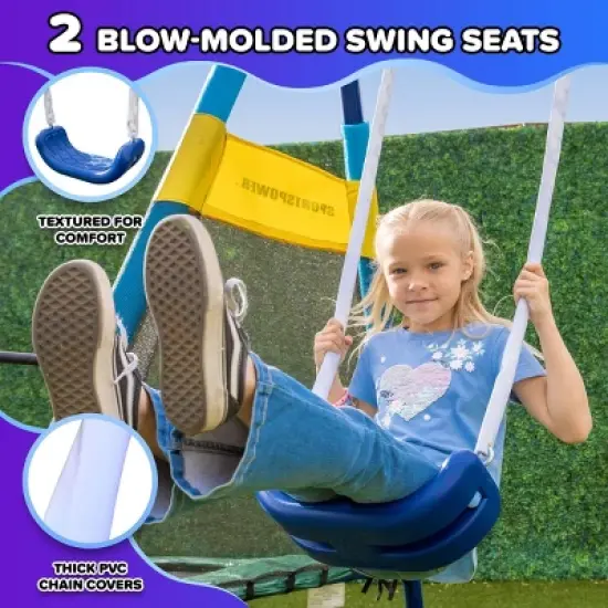 Sportspower Metal Swing Set with Mini Trampoline image {2}
