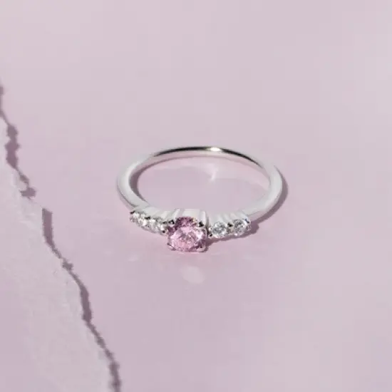 Girl's My First Solitaire Sterling Silver Ring - In Season Jewelry image {3}