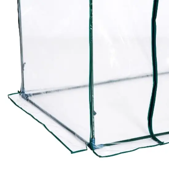 Outsunny 71'' x 39'' x 66'' Walk In Greenhouse Portable Hot House for Plants with Zippered Door and Top Window for Outdoor, Garden, Patio, PVC Cover image {6}