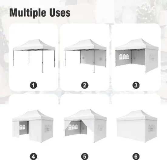 Captiva Designs 10x15 Pop Up Outdoor Commercial Heavy Duty Party Tent, White image {4}