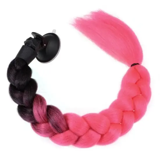 Unique Bargains Suction Cup Braid Gradient Helmet Decor Ponytail 22.83" image {6}
