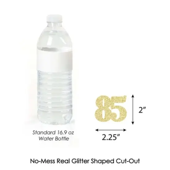Big Dot of Happiness Gold Glitter 85 Party Straws - No-Mess Real Gold Glitter Cut-Out Numbers & Decorative 85th Birthday Party Paper Straws - 24 Ct image {4}