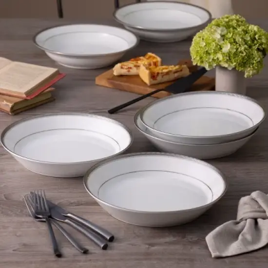 Noritake Charlotta Platinum Set of 4 Coupe Dinner Bowls image {3}