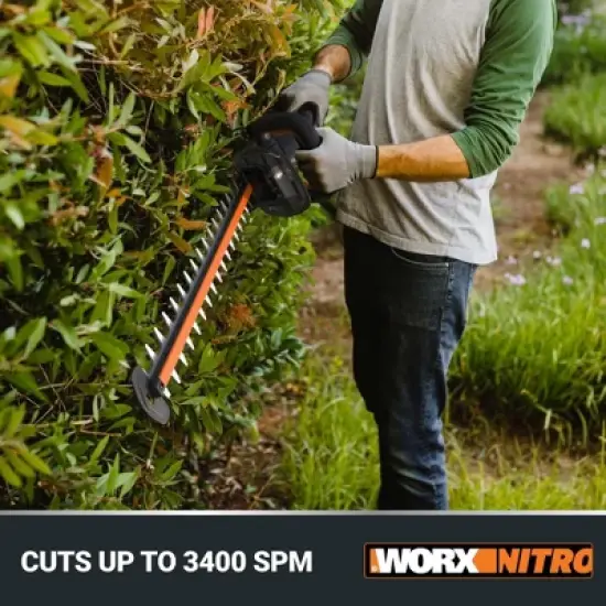 Worx Nitro WG263 20V Brushless 22&rdquo; Cordless Hedge Trimmer (Battery & Charger Included) image {10}