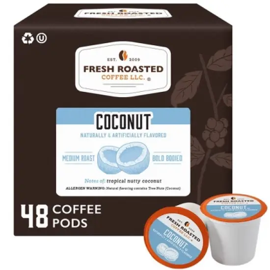 Fresh Roasted Coffee - 48 CT Coconut Flavored Single Serve Pods image {8}