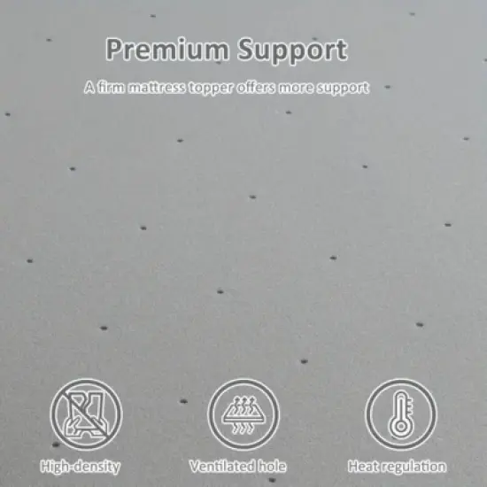 SEVOBAL Mattresses Extra Firm Mattress Topper High Density Foam for Back Support and Pressure Relief for Bedroom, Gray, 74"*38"*2" image {2}