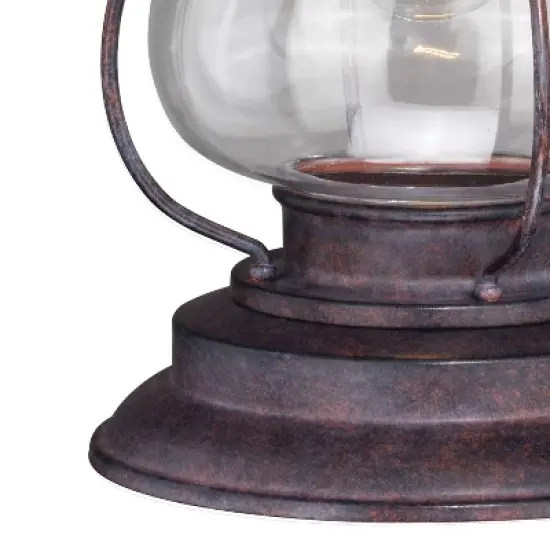 VAXCEL Dockside 1 Light Bronze Coastal Outdoor Lantern Pendant Clear Glass image {7}