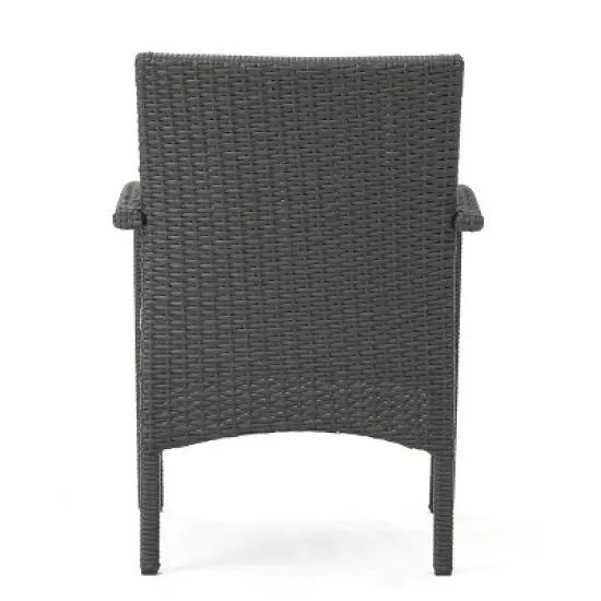 GDFStudio Kilburn Outdoor Wicker 5 Piece Club Chair and Fire Pit Set with Cushion image {5}