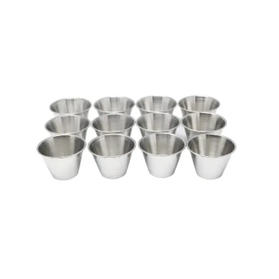 Winco Stainless Steel Sauce Cup, 4 oz - Pack of 12 image {2}