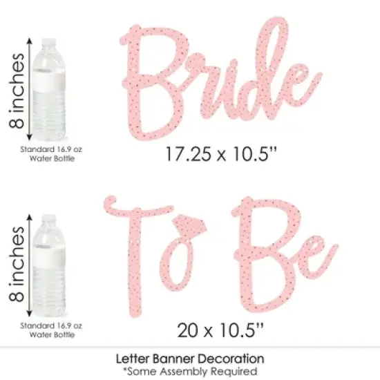 Big Dot of Happiness Bride Squad - Rose Gold Bridal Shower or Bachelorette Party Letter Banner Decor - 36 Banner Cutouts & Bride to Be Banner Letters image {4}
