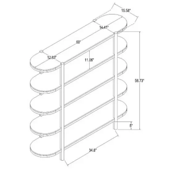 57" Portola Hills 5 Shelf Horizontal Bookcase - Threshold&trade; designed with Studio McGee image {6}