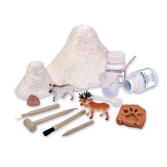 MindWare Dig It Up! Bubbling Ice Age Discovery: Erupting Glacial Volcano and Fossil Discovery Dig Kit Includes 7 Artifacts image {2}