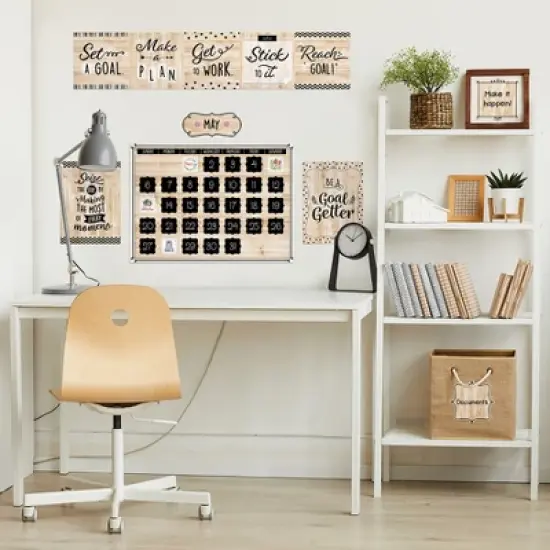 Creative Teaching Press&reg; Black, White, and Wood Calendar Set Bulletin Board Set, 87 Pieces image {3}