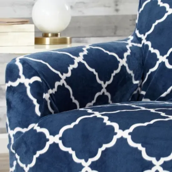 Great Bay Home Stretch Velvet-Plush Washable Chair Slipcover image {2}