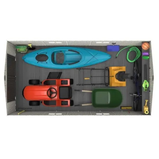 Lifetime 8 ft. x 15 ft. Outdoor Storage Shed, Desert Sand (60075) image {8}