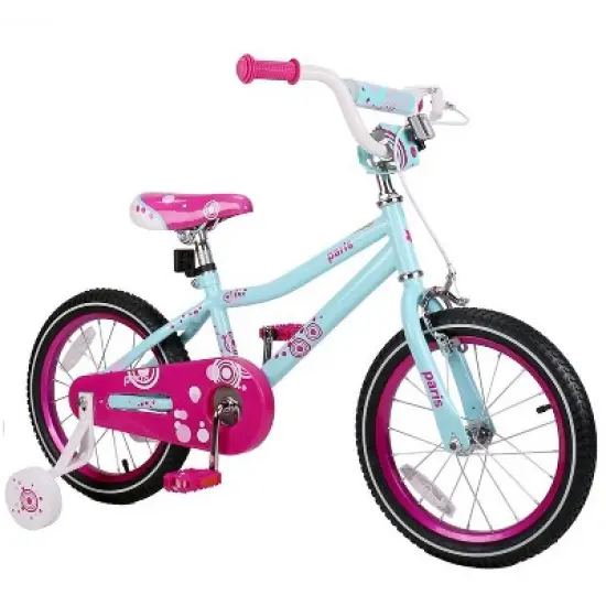 JOYSTAR Paris Kids Bike, Girls Bicycle for Ages 2-4, 32 to 41 Inches Tall, with Training Wheels and Coaster Brakes image {1}