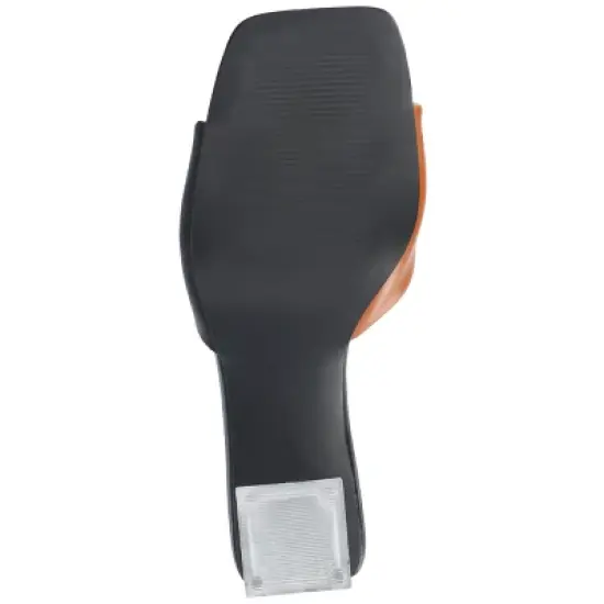 Journee Collection Womens Aylia Clear Block Heel Soft Vegan Leather Slip On Sandals image {4}