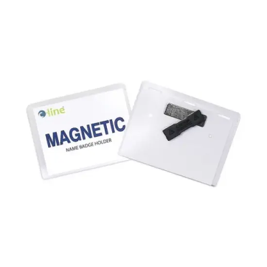C-Line Magnetic Name Badge Holder Kit, Horizontal, 4w x 3h, Clear, 20/Box image {4}