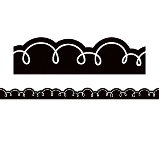 Teacher Created Resources&reg; Black with White Squiggles Die-Cut Border Trim, 35 Feet Per Pack, 6 Packs image {1}