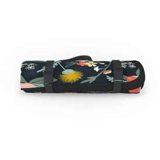 Heather Dutton Poppy Meadow Midnight Picnic Blanket - Deny Designs image {1}