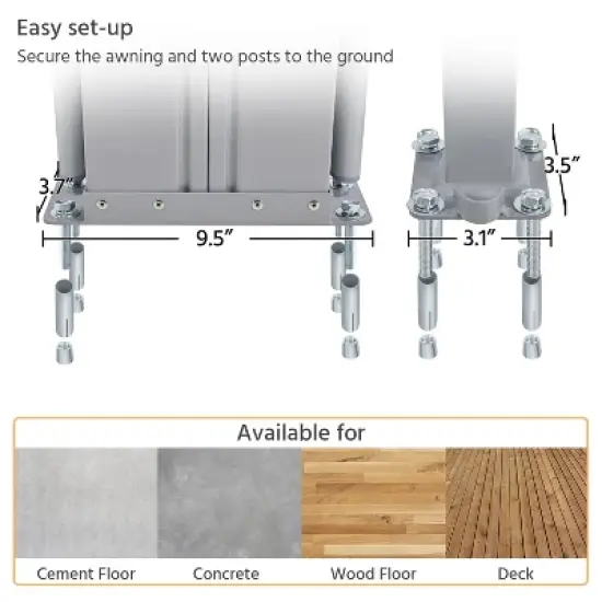 Yaheetech 71 inches Height Side Awning Double Retractable Screen for Privacy Patio Garden image {5}