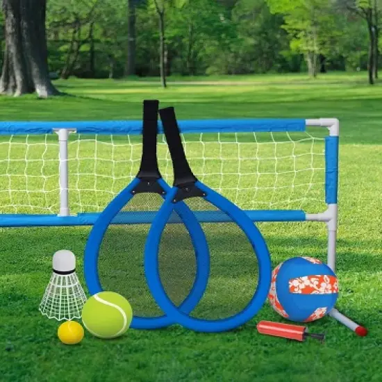 HearthSong 3-in-1 Outdoor Active Game Set with Oversized Tennis, Badminton, and Volleyball image {6}