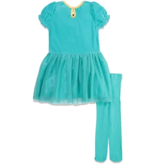 Disney Princess Jasmine Girls Cosplay Costume Dress Tights and Headband 3 Piece Set Toddler  image {2}