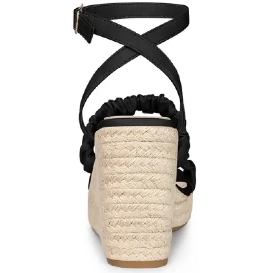 Perphy Espadrille Platform Ankle Strap Wedge Heel Sandals for Women image {2}