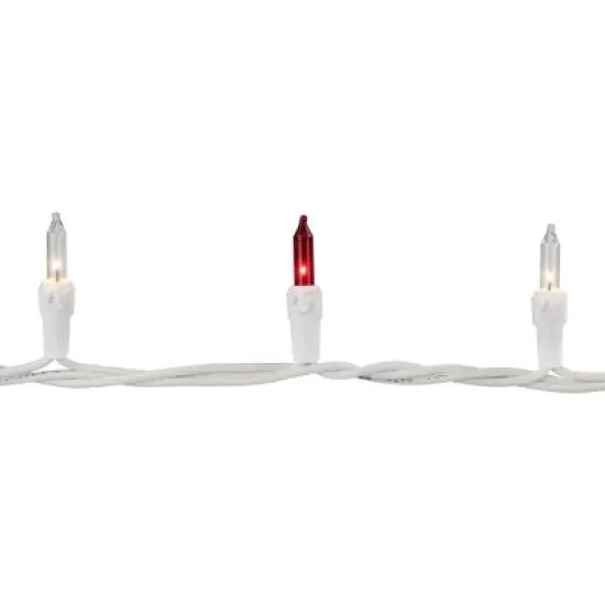 Northlight Mini Incandescent Christmas Lights - Red and Clear - 20.25' White Wire - 100ct image {5}