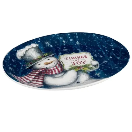 Certified International Snowman Greetings Oval Serving Platter image {1}