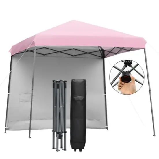 Costway 10ft X 10ft Pop Up Tent Slant Leg Canopy W/ Roll-up Side Wall image {12}