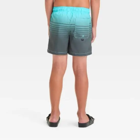 Boys' Ombre Striped Swim Shorts - art class&trade; Aqua Blue image {1}