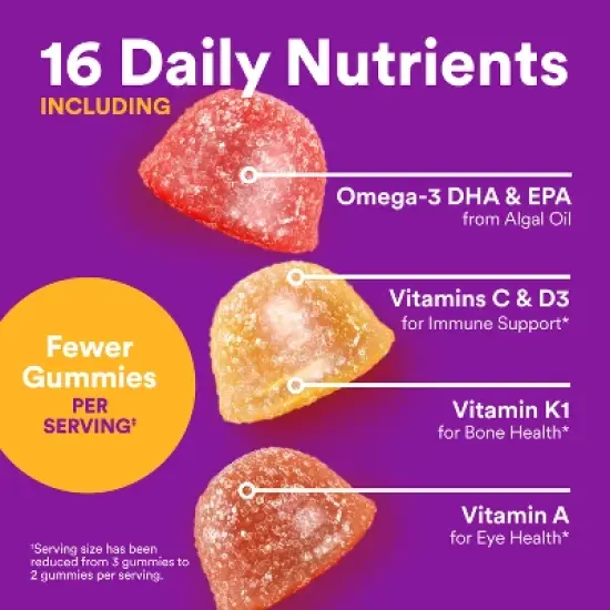 SmartyPants Toddler Plus Multivitamin & Omegas Gummies with Vitamins C, D3, B12 & Zinc - 60ct image {7}