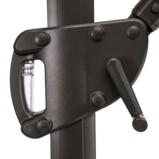 Crestlive Products 11.5'x11.5' Luxury Aluminum Frame Double Top Round Offset Cantilever Umbrella Black image {6}