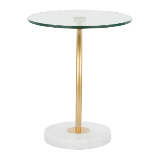 C End Contemporary Table White/Gold - LumiSource image {3}
