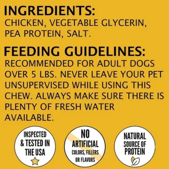 Hubert Pet Premium Chicken Jerky Dog Treats, Grain Free, Low Ingredient, USA Tested - 2.5 lbs Super Value Pack image {3}