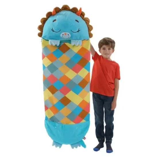 Happy Nappers: Pillow & Sleepy Sack: Medium - Triceratops Timmy - 54 x 20", 2-In-1: Plush Dinosaur Opens Into Sleeping Bag, Soft, Play & Nap, Kids 3+ image {4}