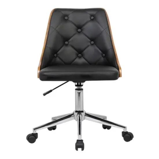 Montclair Mid-Century Office Chair Chrome/Black - Armen Living image {1}